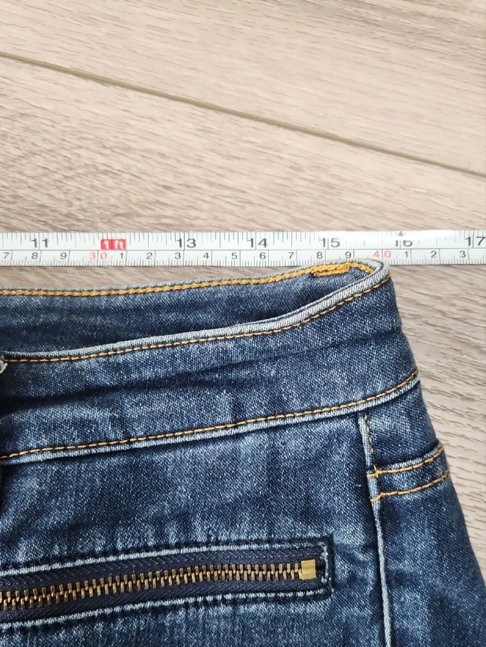 Michael Kors Dark Blue Capri Jeans with Gold Zippers